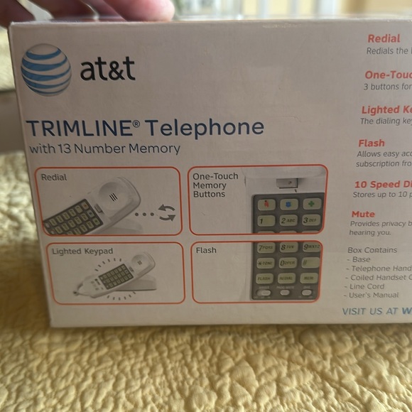 BRAND NEW AT&T TRIMLINE TELEPHONE WITH 13 NUMBER MEMORY - Picture 4 of 8